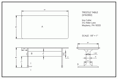 Orthographic projection drawing