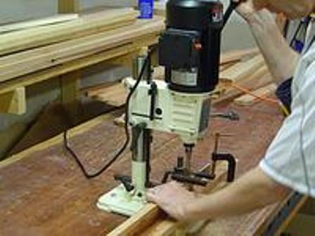 Jet JBM-5 benchtop mortiser in action