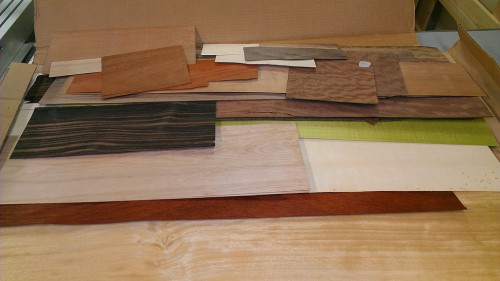 Assortment of marquetry veneers